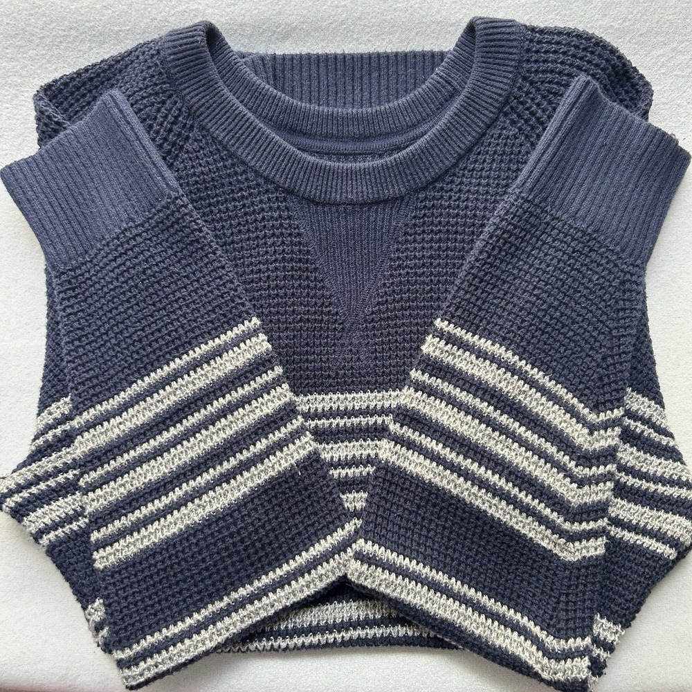 GAP Textured Raglan Crewneck Sweater Men's Navy Blue XS